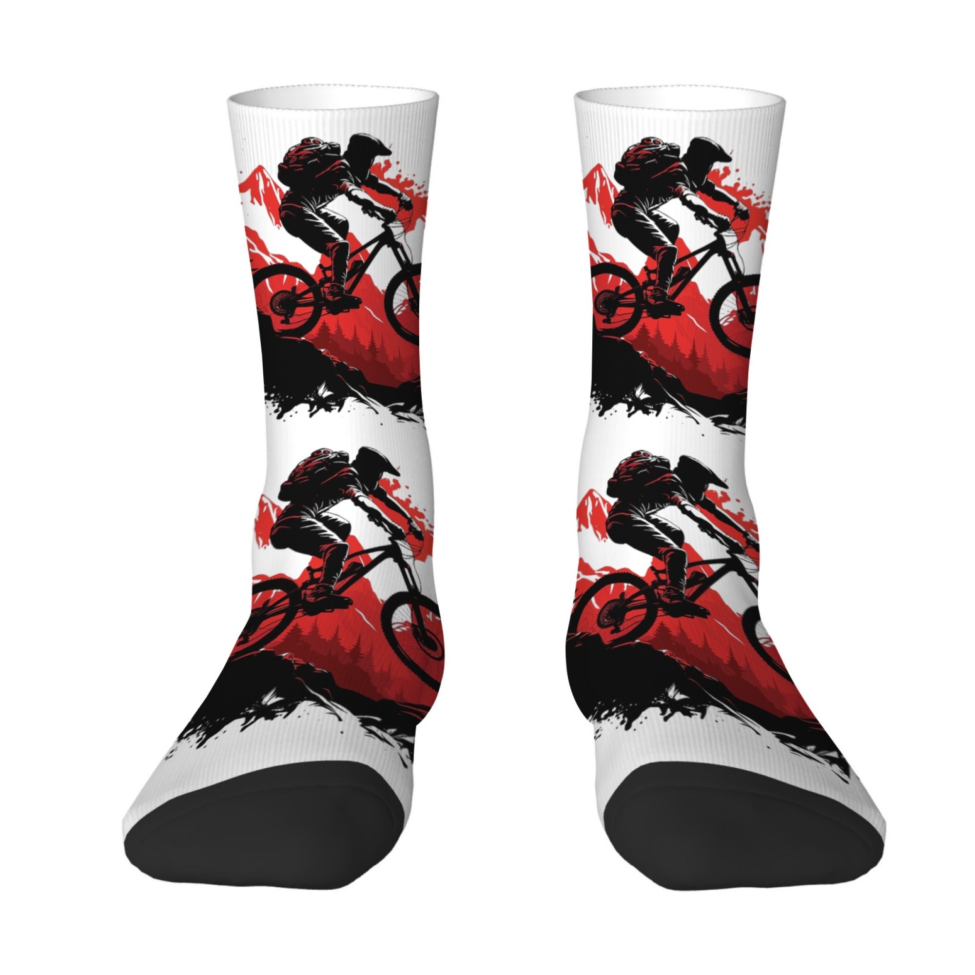Mountain Biking Socks - Men's Mountain Biking Printed Socks Comfortable