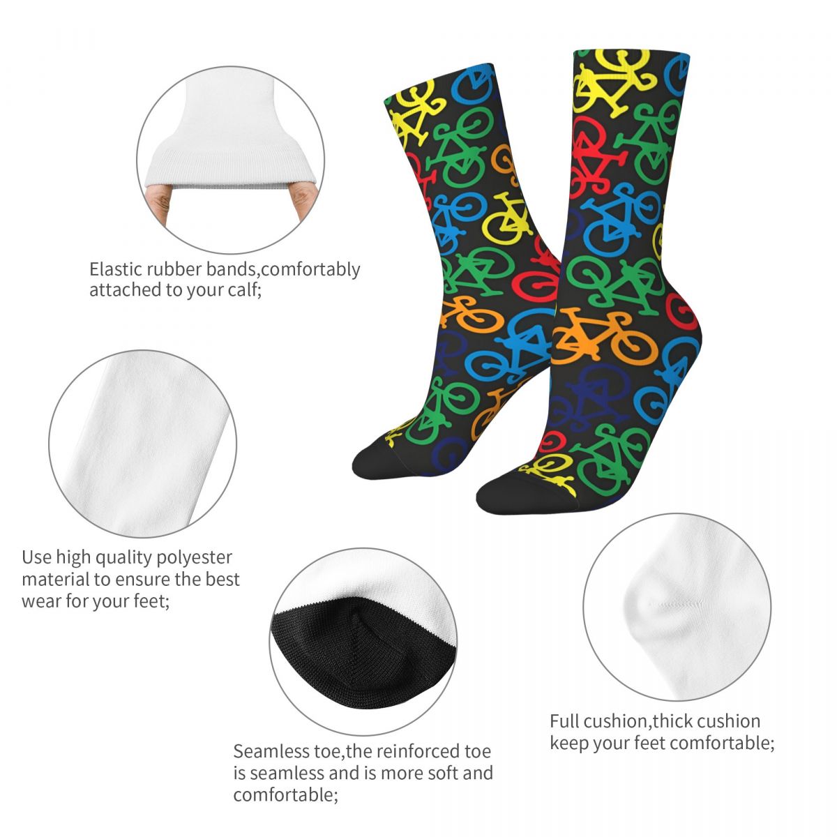 Rainbow Multiple Bikes Crazy M - Mountain Biking Socks 评论和价格