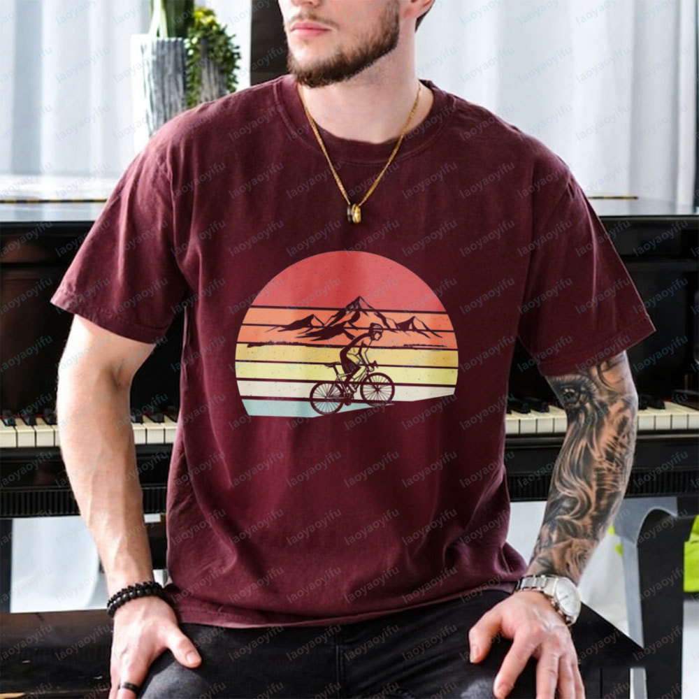 Road Cycling Cotton Tee Retro  - Mountain Biking Gear For Men 评论和价格
