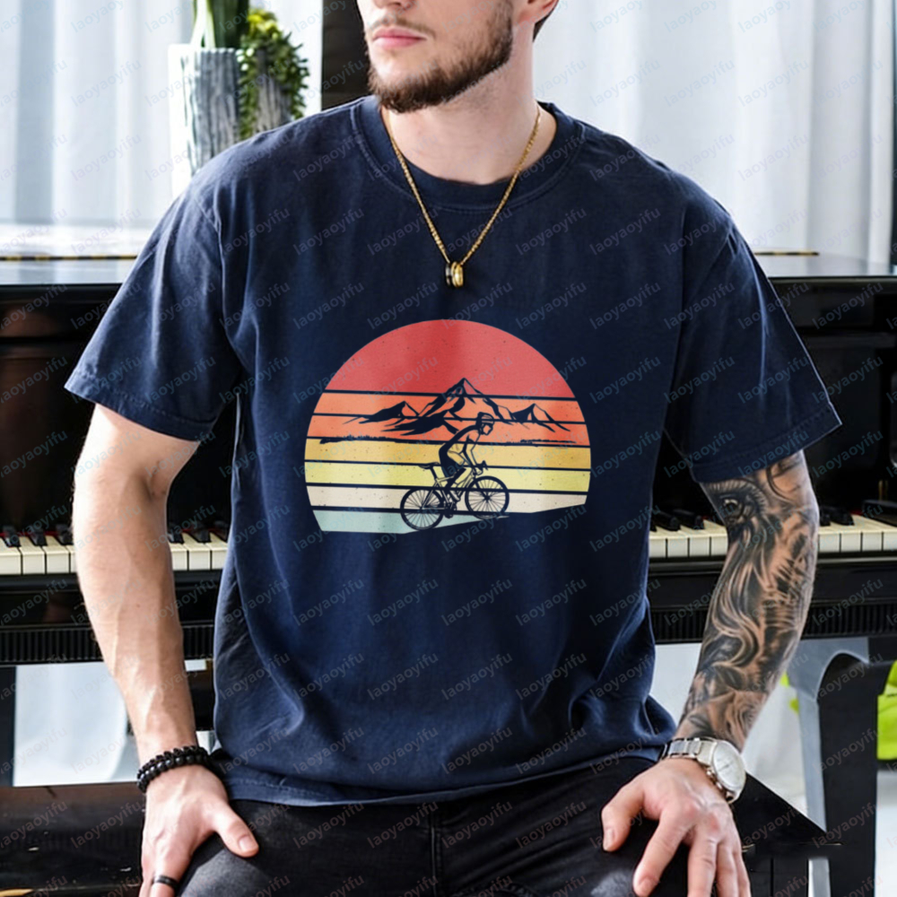 Road Cycling Cotton Tee Retro  - Mountain Biking Gear For Men 评论和价格