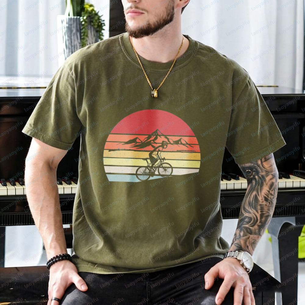 Road Cycling Cotton Tee Retro  - Mountain Biking Gear For Men 评论和价格